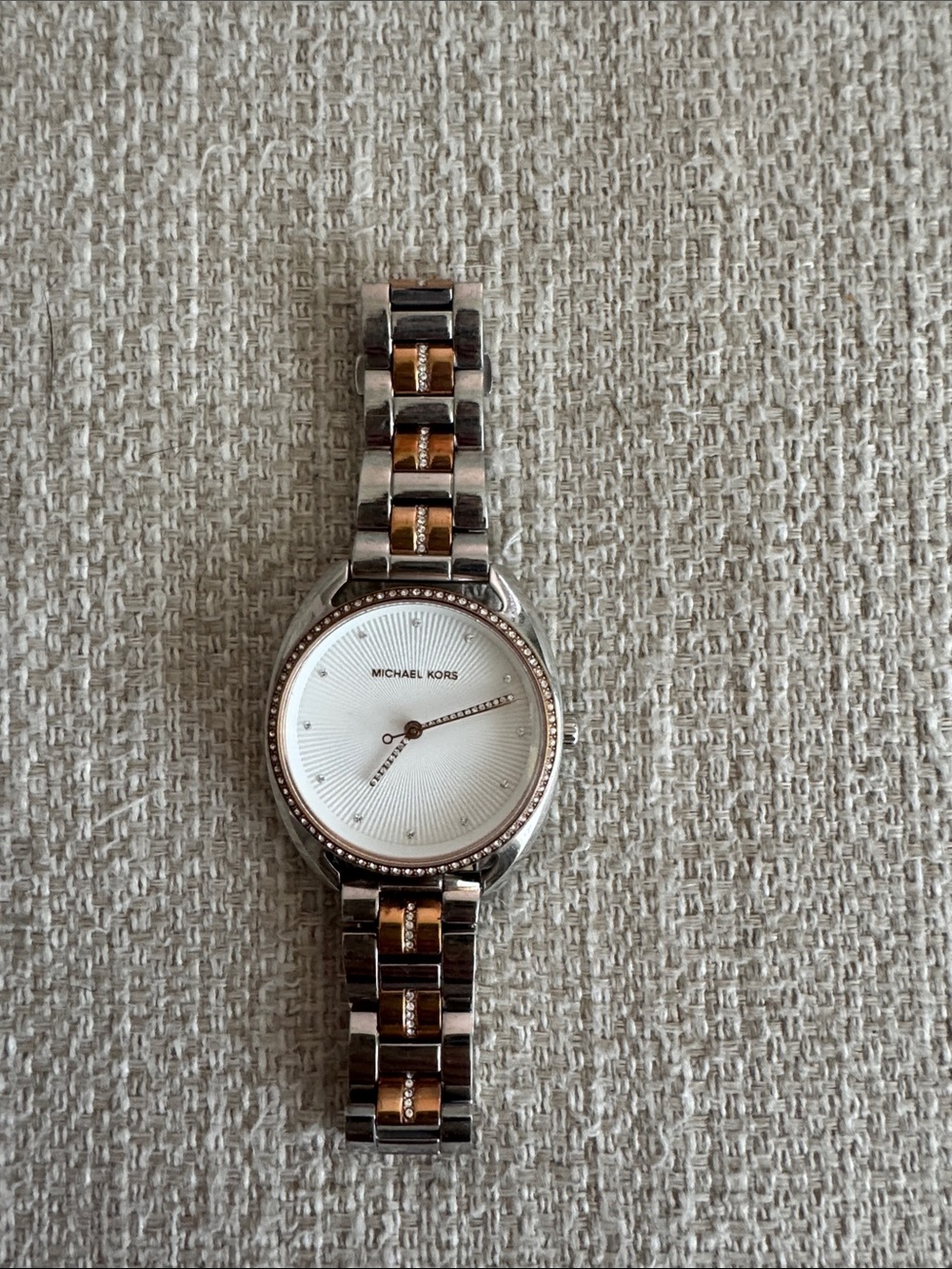 Michael Kors Two-Tone Silver and Rose Gold Bracelet Watch